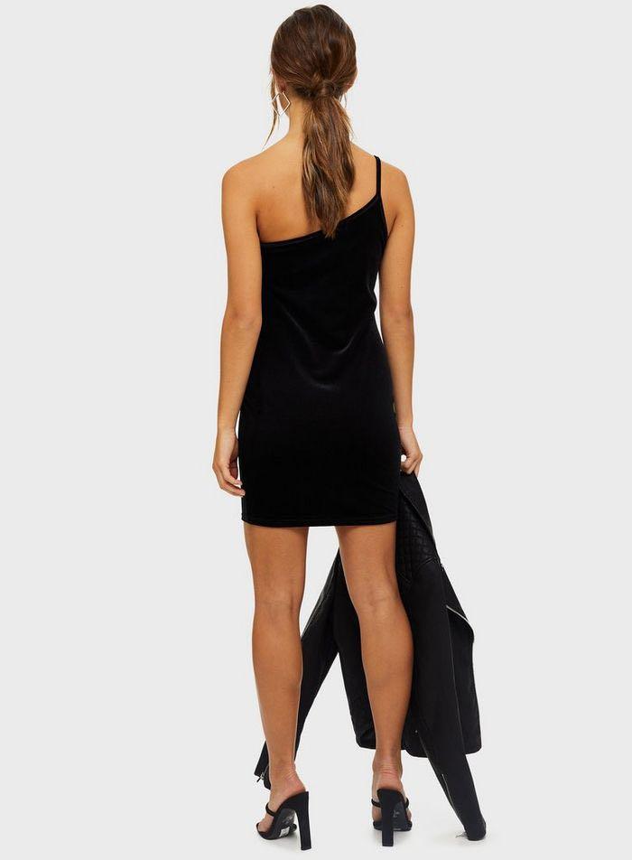 Miss selfridge black velvet dress sales