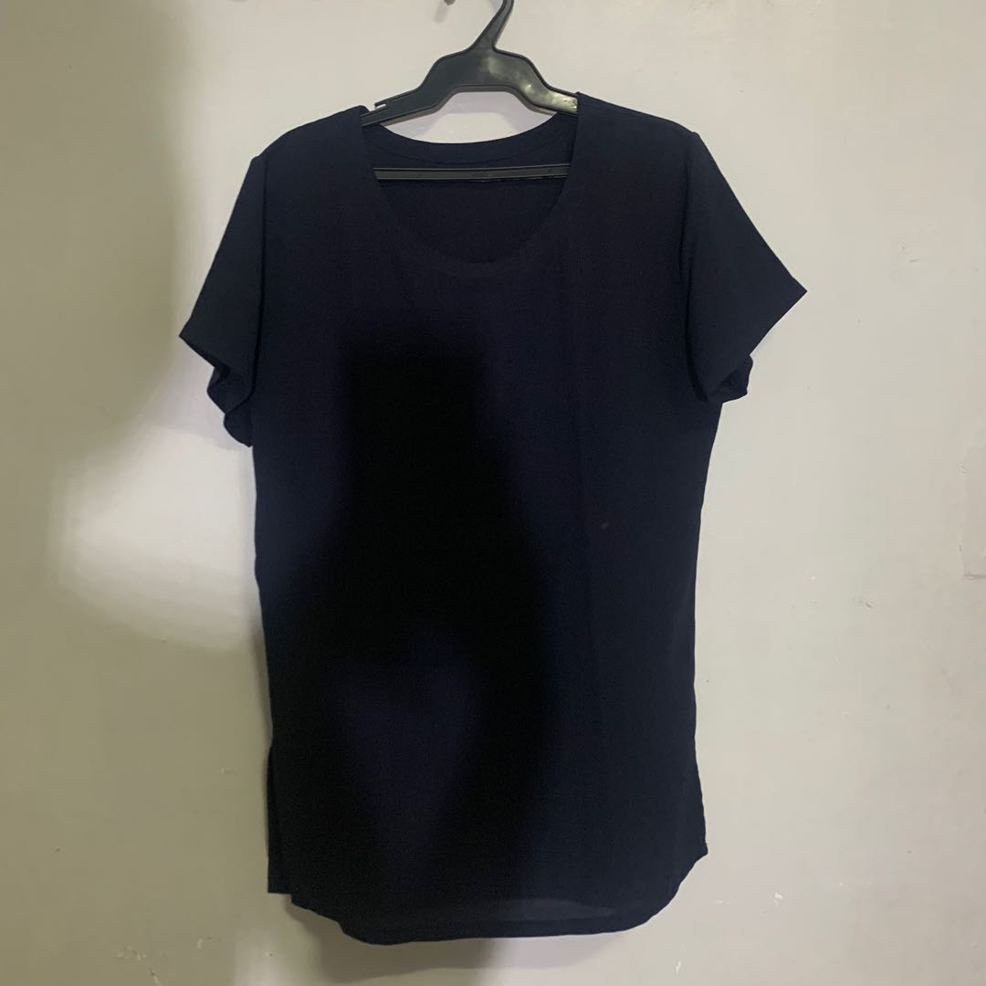 navy blue sheer top