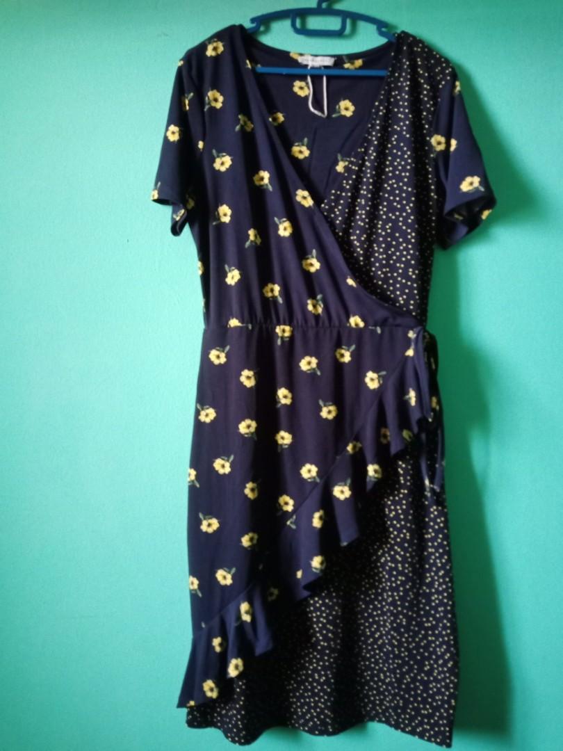warehouse green polka dot dress