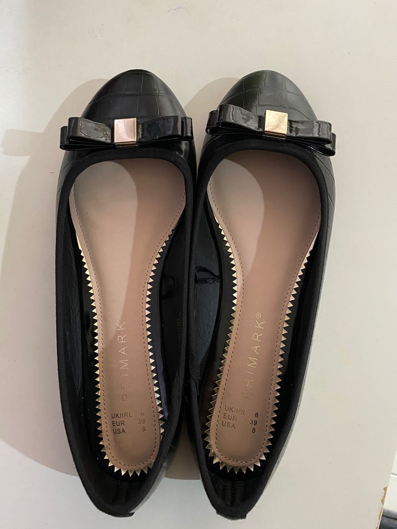 black flat shoes primark