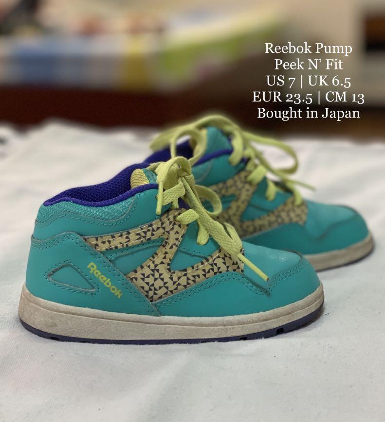 Reebok pump kids store