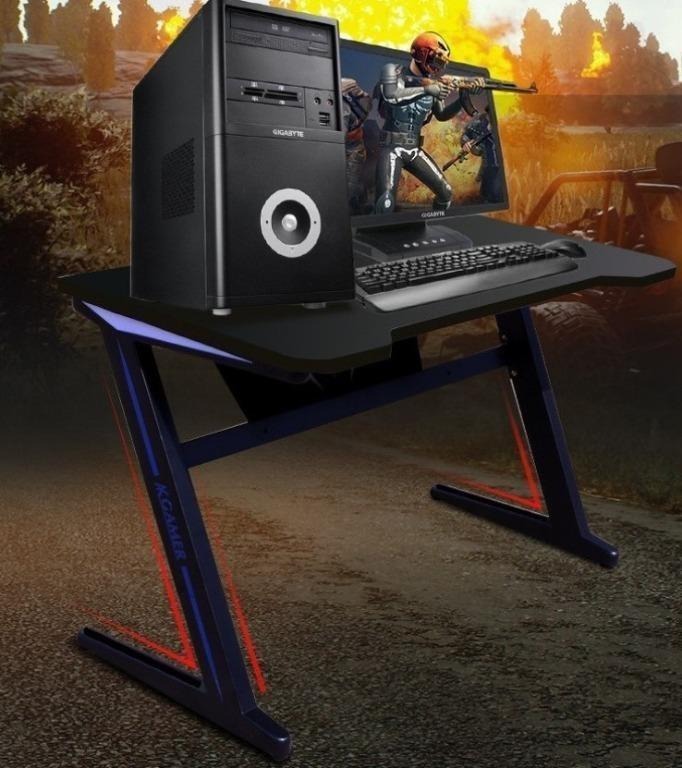 gaming computer in desk