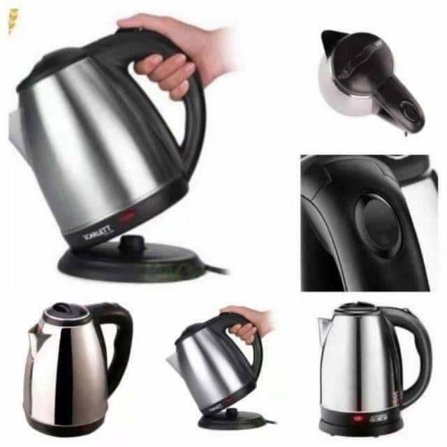 Scarlett Kettle Cordless Electric Percolator 2Litres Silver Londaa