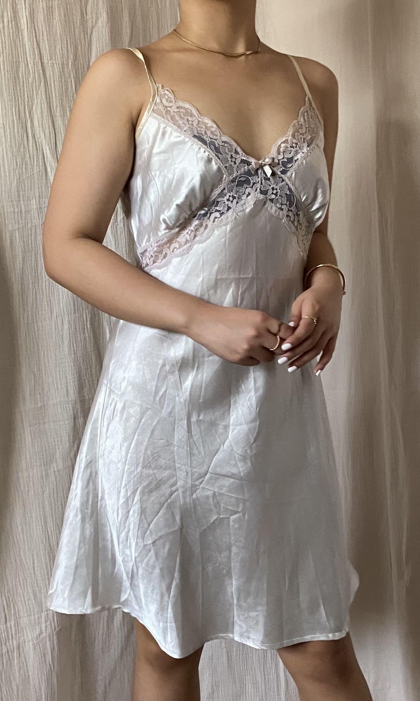 Silver Silk Nightgown Women s Fashion Dresses Sets Evening