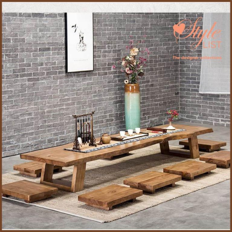 Solid Wood Dining Table Tatami, Japanese Style Dining Room Furniture