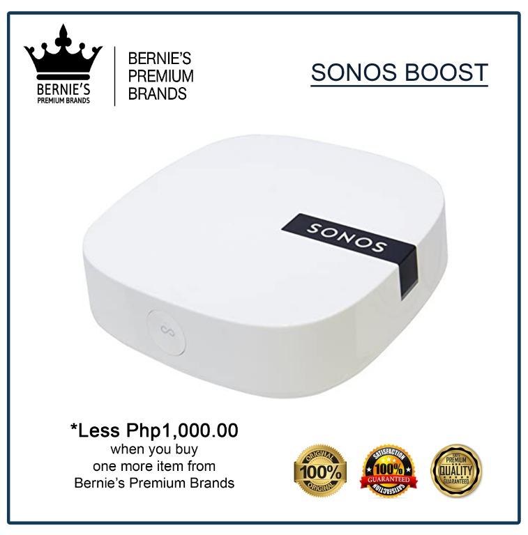SONOS BOOST (Category: Soundbars, Speakers & Amplifiers) located in Pasay City. Submitted by premiumbrands (Listing ID 1038255918, Image 1). Description: 100% Certified Original/Genuine product. Everything is brand new, and factory sealed. Available, and ready for FREE delivery via LBC Hong Kong (3-7 days, LBC-HK schedule). Check out our FACEBOOK pages: Bernie's Premium Brands - Gadgets Bernie's Premium Brands – Women Bernie’s Premium Brands - To