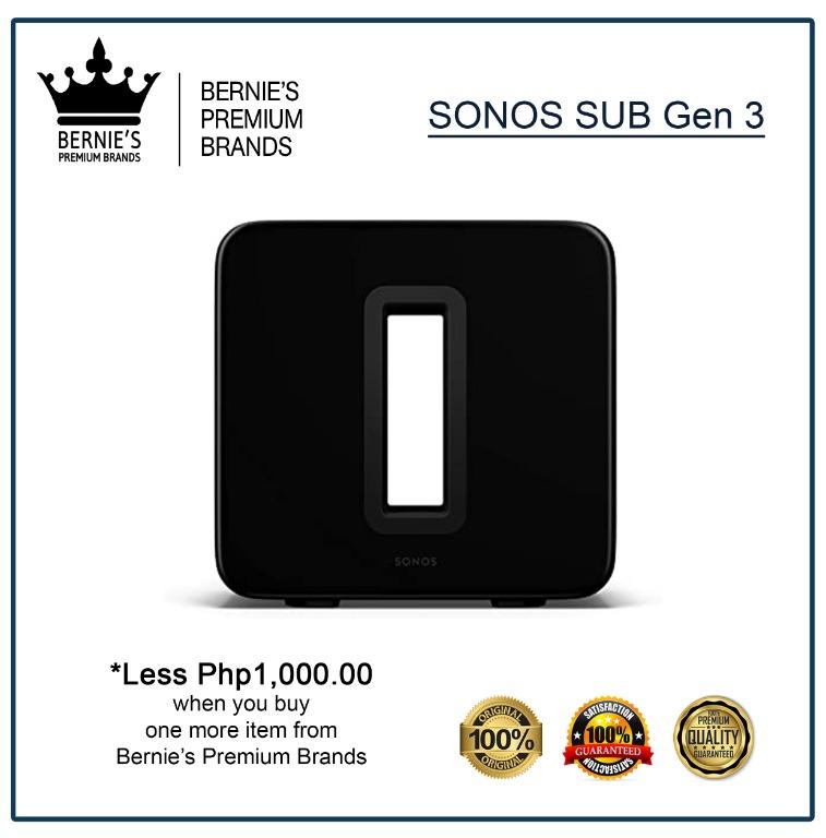 SONOS SUB Gen 3 (Category: Soundbars, Speakers & Amplifiers) located in Pasay City. Submitted by premiumbrands (Listing ID 1038257438, Image 1). Description: 100% Certified Original/Genuine product. Everything is brand new, and factory sealed. Available, and ready for FREE delivery via LBC Hong Kong (3-7 days, LBC-HK schedule). Check out our FACEBOOK pages: Bernie's Premium Brands - Gadgets Bernie's Premium Brands – Women Bernie’s Premium Brands 
