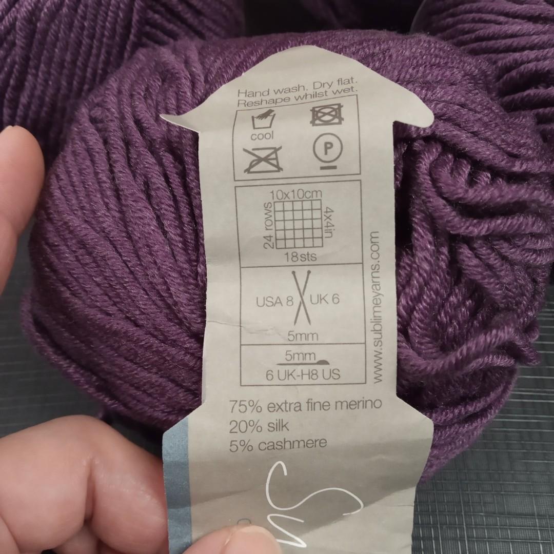 Sublime Cashmere Merino Silk Aran in Eggplant Colour 5