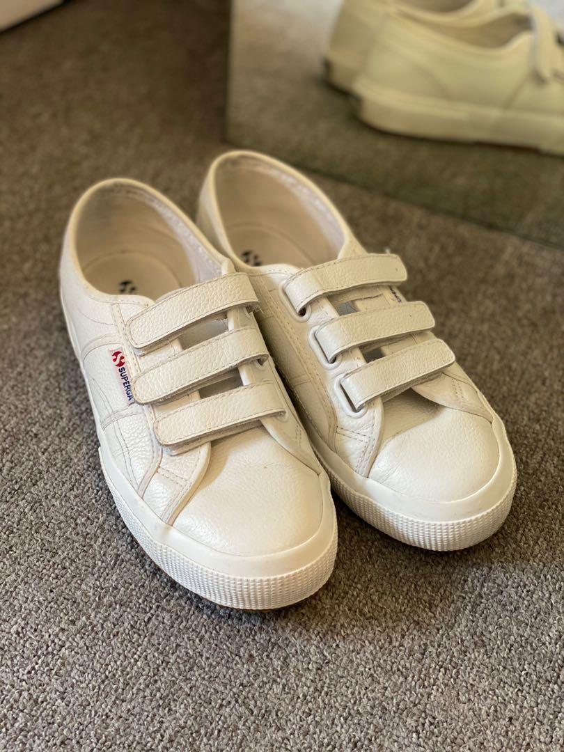 Superga velcro deals leather