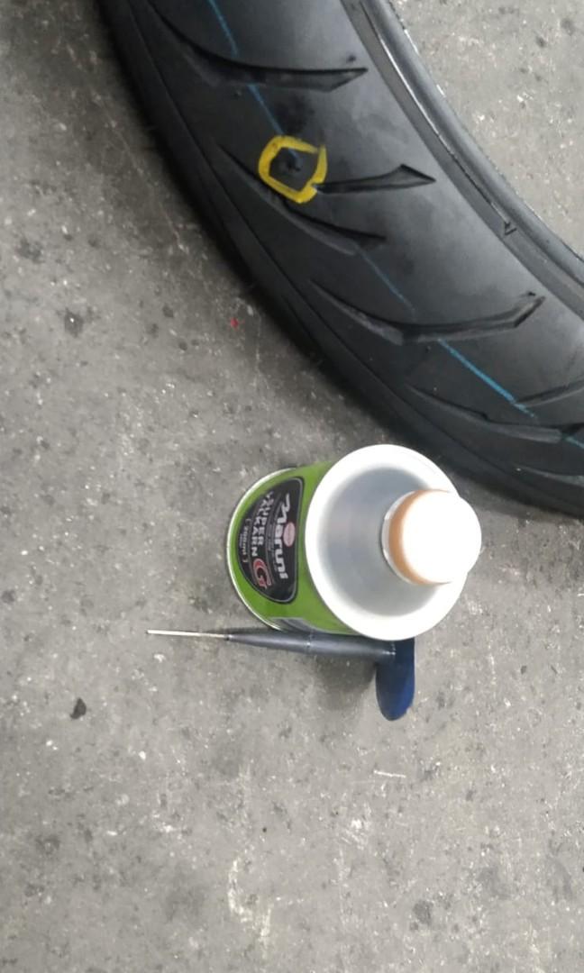 Tyre patching (Inner patch) (Category: Motorcycle Accessories) located in Singapore. Submitted by infinitymotor_ (Listing ID 1038214045, Image 1). Description: Inner tyre patching! Brand new tyre get punctured but dont want to worm?! We do inner patching to save your new tyres and its 100% more secured than tyre worming! Big or small hole or cuts we can patch it up as well!! Address : 1 Soon Lee Street, Pioneer Centre #01-37 Singapore 627605 Open
