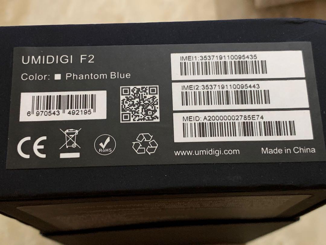 大特價全新Umidigi F2 (6+128GB) 幻影藍, 手提電話, 手機, 其他手機