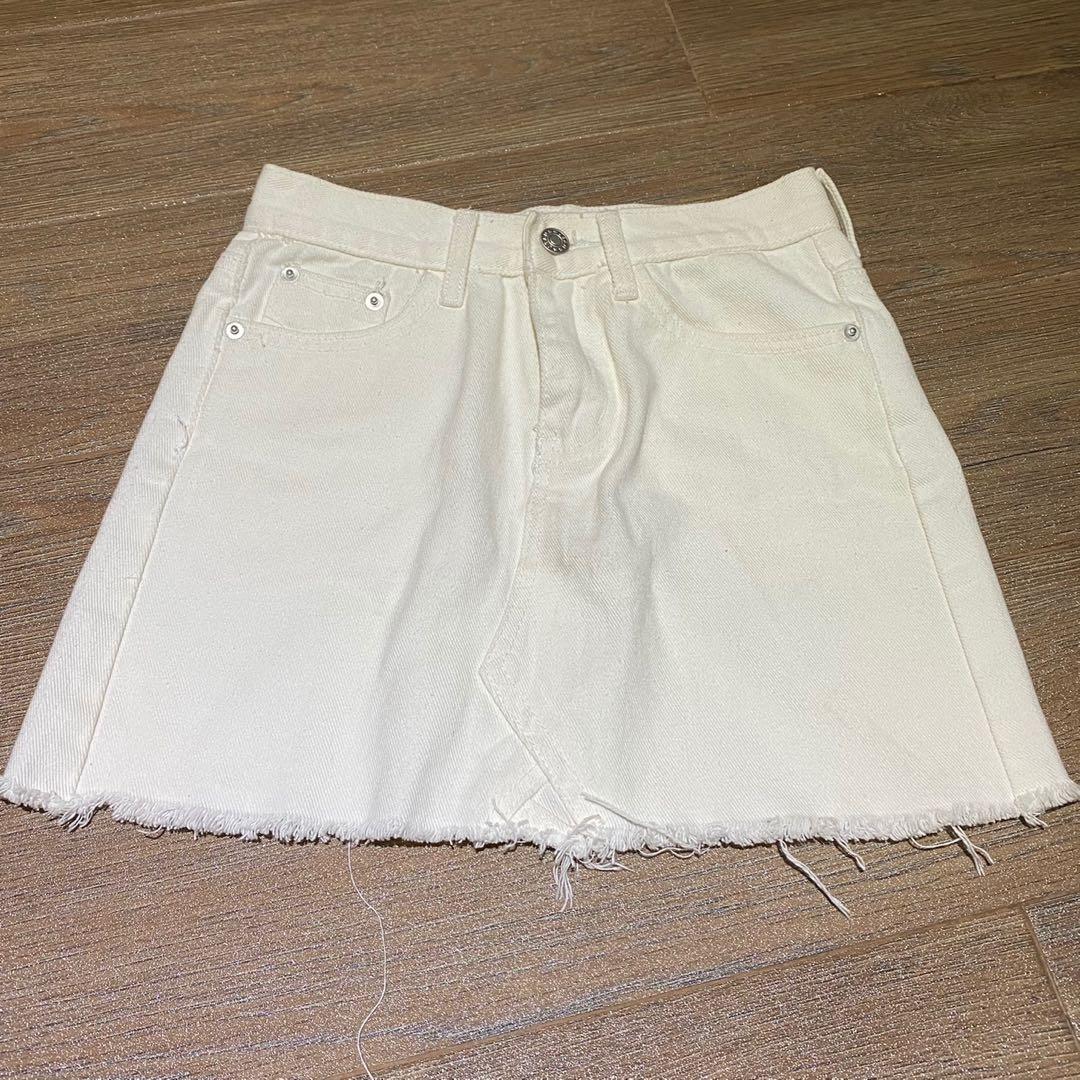 buy white denim skirt