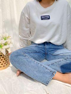 WHITE TRASHER SWEATER