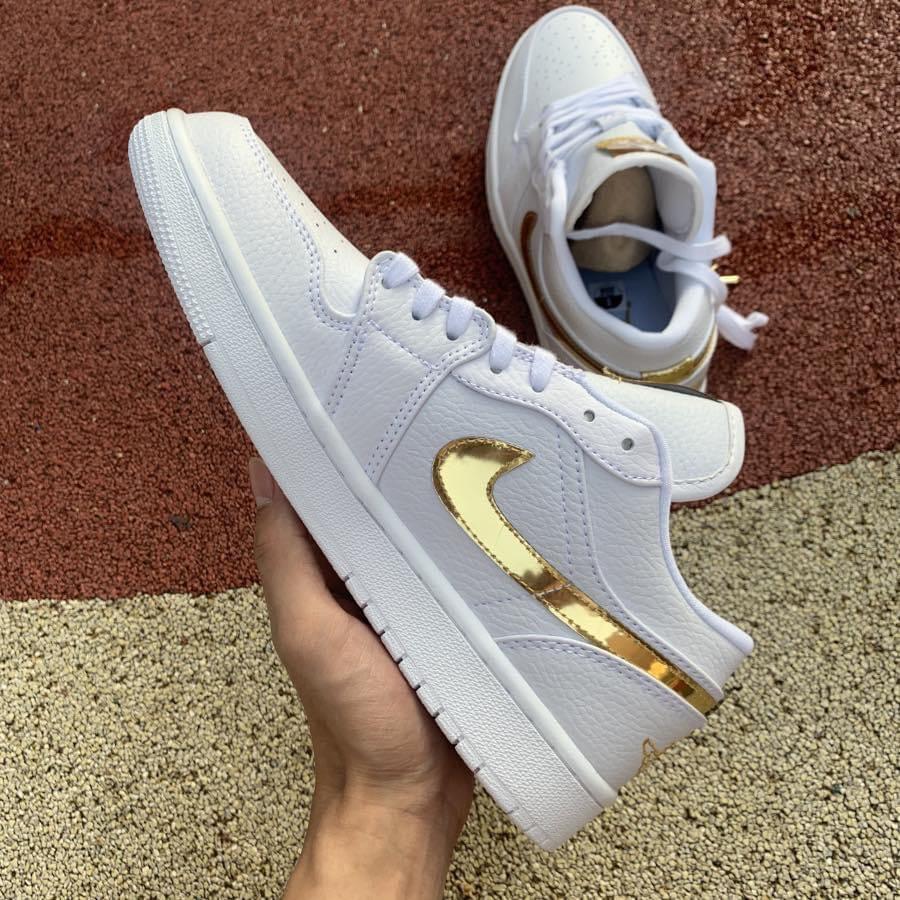 Womens Jordan 1 Low Metallic Gold