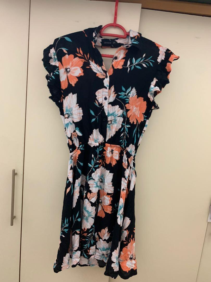 button up tea dress