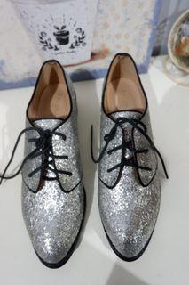 Zalora Glitter Oxford Shoes (LIKE NEW)