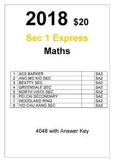 2018 Secondary 1 Express Maths Past Year Paper