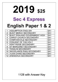 2019 Secondary 4 Express English