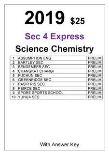 2019 Secondary 4 Science Chemistry Past Year Papers