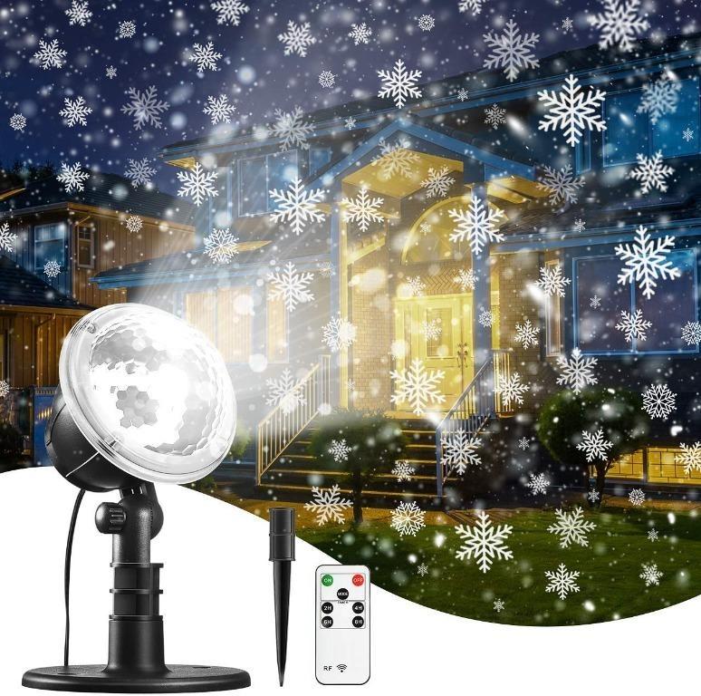 5221 Christmas Projector Lights Snowflake New Year Projection Ip65 Waterproof For Garden House Outdoor Indoor Snowfall Snow Led Decoration For Xmas Valentine S Day Wedding Parties Electronics Others On Carousell