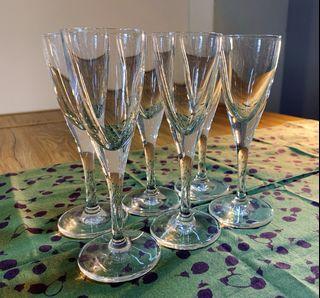6 pieces Liqueur/Vodka/Schnaps Lead-free Crystalline Glasses from Germany (Preloved - As good as new)