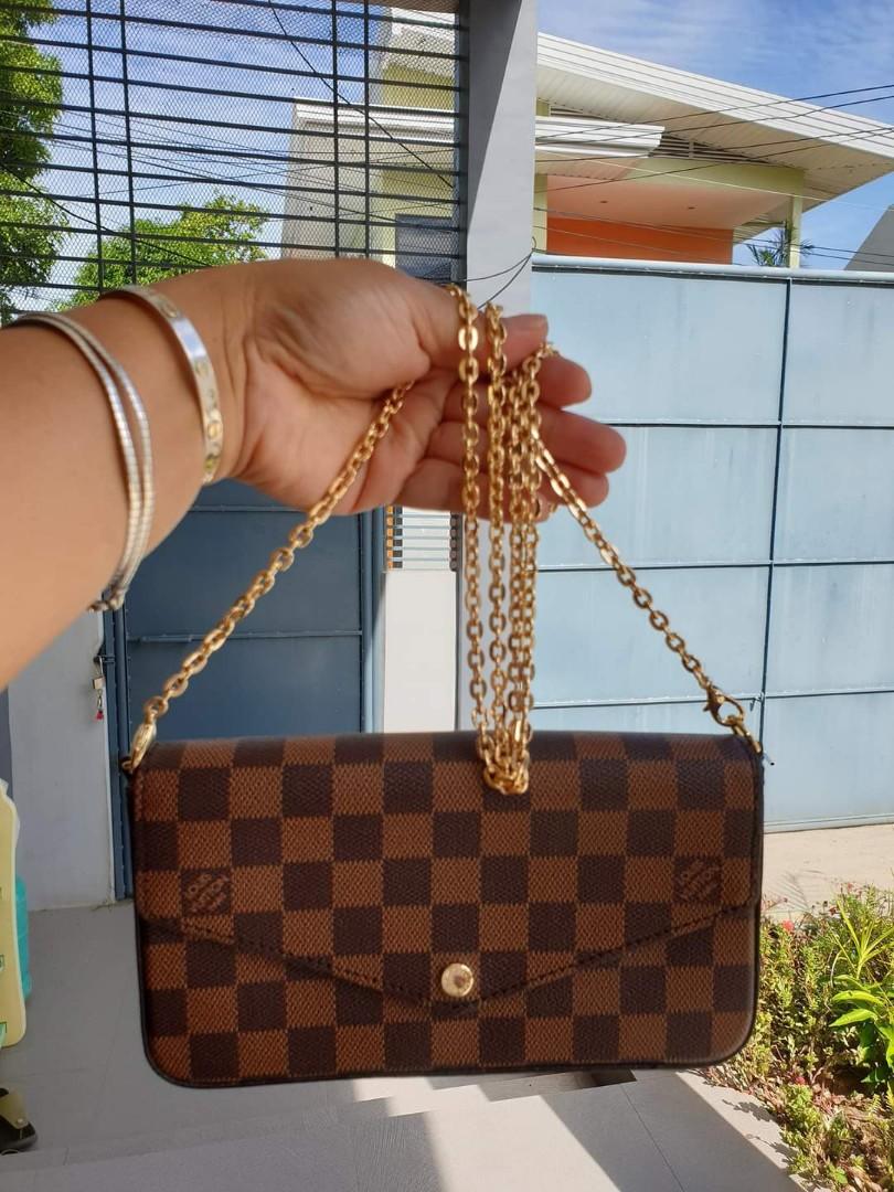 🇯🇵 Auction LV Damier Ebene Felicie Pochette with purse and card