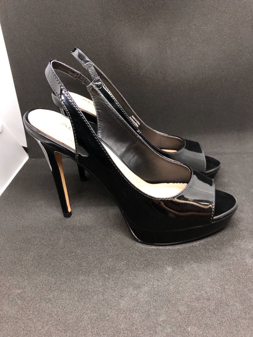 Aldo black open toe heels online