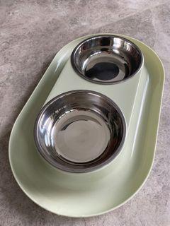 Anti-Ants & Anti-Spill Dual Dog Bowl (Stainless Steel) + Freebies