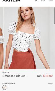 Aritzia Smocked Blouse