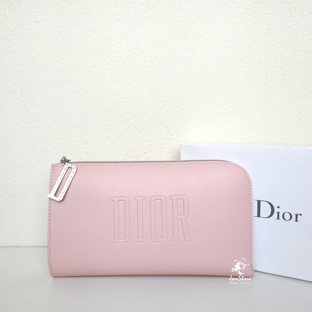 pink dior makeup bag