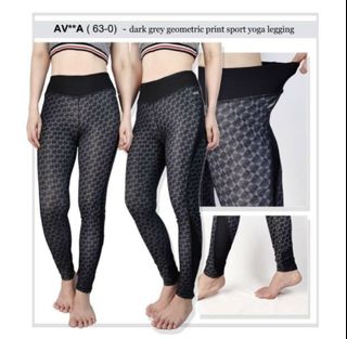 AVIA dark grey geometric pattern yoga 