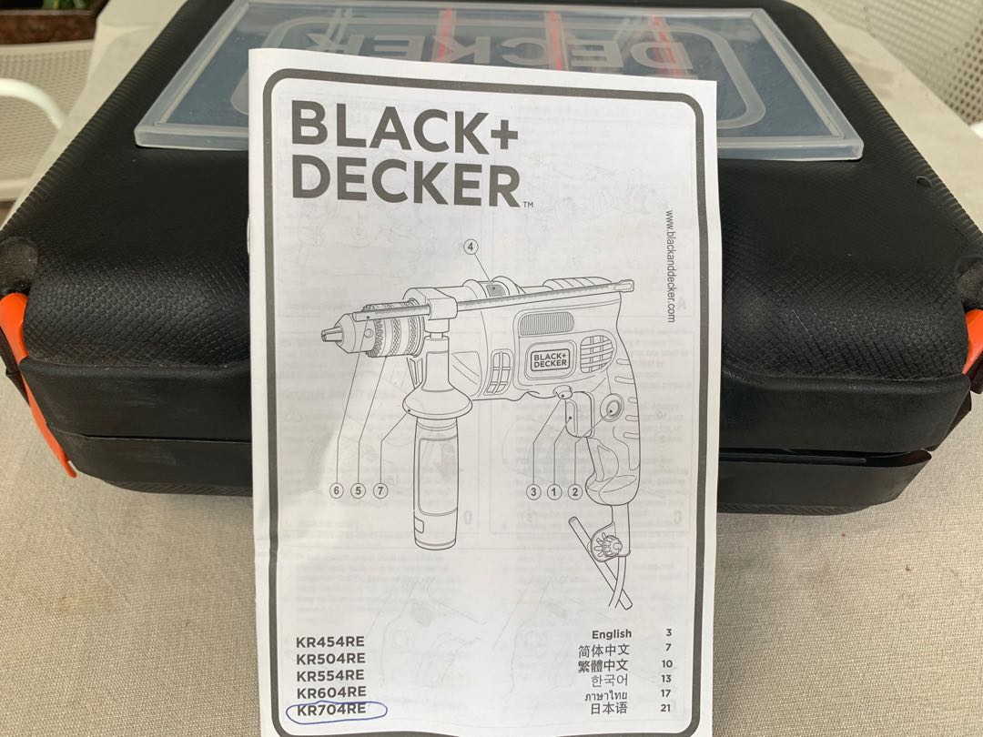 Black and Decker KR704RE 710 Watt 13mm Impact Drill Furniture Home Living Home Improvement Organisation Home Improvement Tools Accessories on Carousell