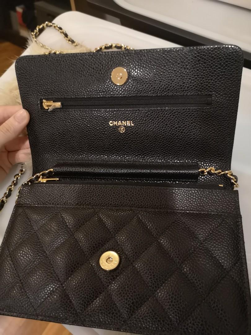 Chanel Caviar Wallet On Chain in Black with Gold GHW 29 series