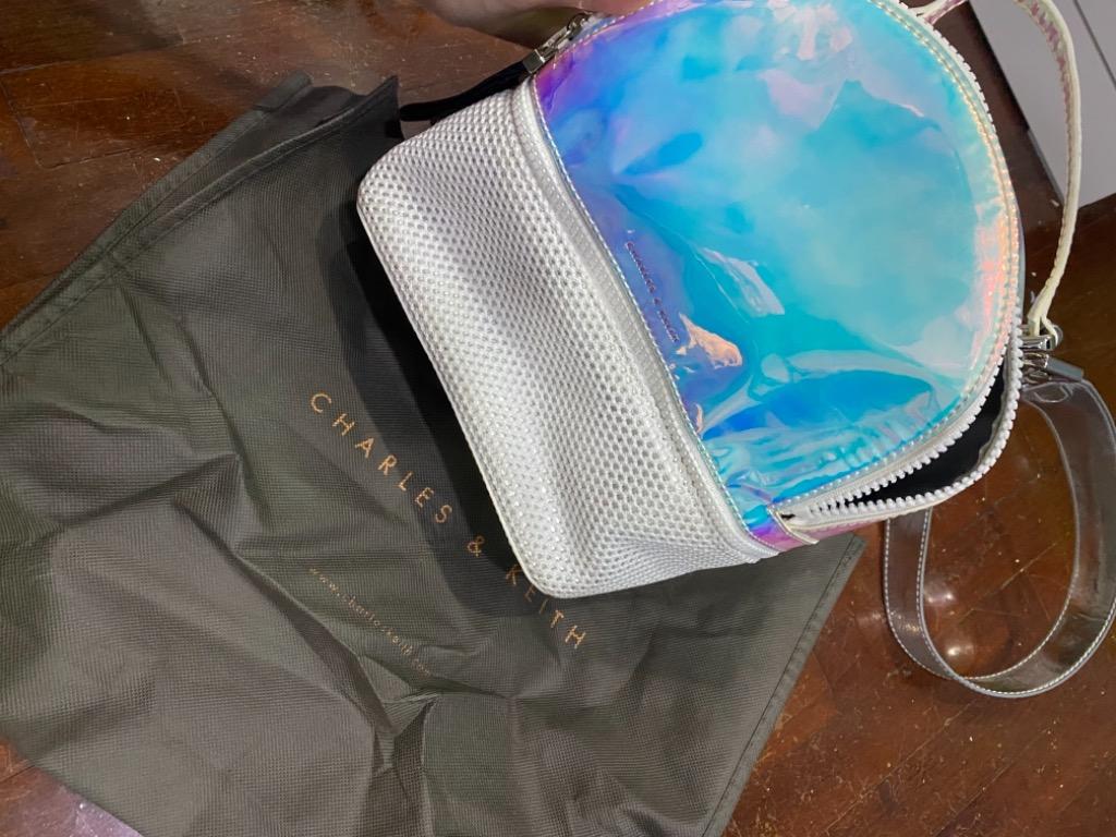 charles and keith holographic bag