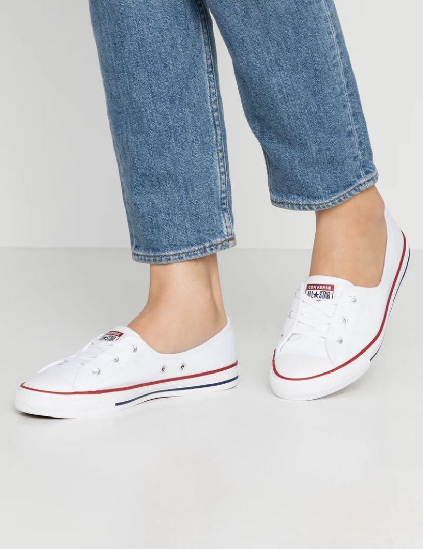 chuck taylor all star dainty ballet leather slip white