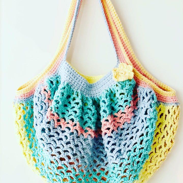 rainbow crochet bolsa