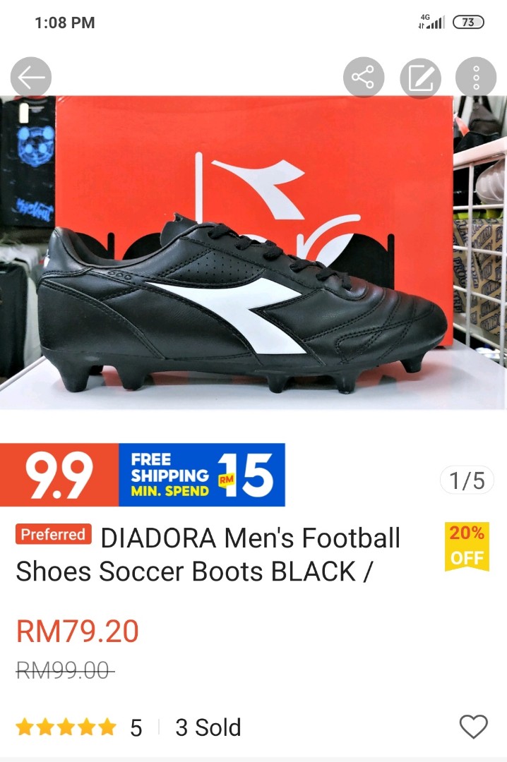 red diadora football boots