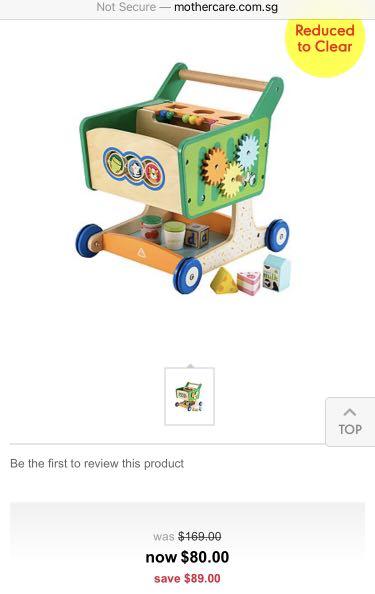 Elc wooden shopping trolley store
