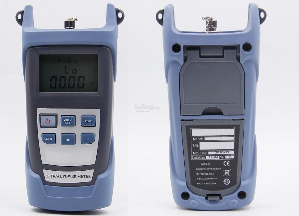 Fiber Optic Power Meter Tools (Category: Other Security Devices) located in Manila. Submitted by dfa172001 (Listing ID 1038301755, Image 3). Description: FIBER OPTIC POWER METER Features: Linear Display (mW) and Logarithmic display (dBm) show on the same screen Support FC/SC/ST interface and quick switch Auto switch, backlight available. Compact and lightweight, portable and convenient to use. Descriptions: Power measurement range: -70 ~ 100dbm P