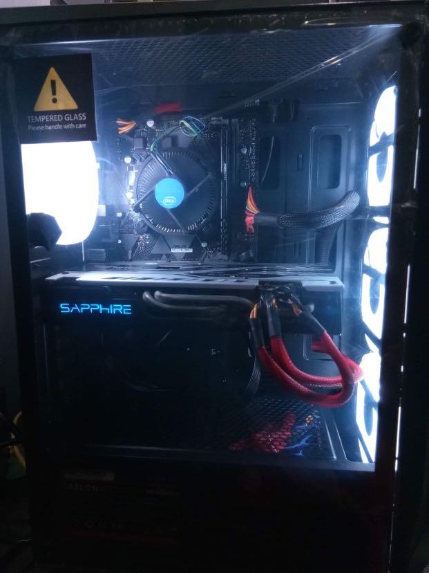 Gaming Desktop i7-7700 and i5-9600 (Category: Desktops) located in Mandaluyong City. Submitted by l2ayne (Listing ID 1038359528, Image 2). Description: Pc 1 Intel Core i5-9600 9th Gen Processor Asus Prime H310M-E M.2 Motherbord 256GB AITC SSD 4GB Saphire Nitro+ RX 570 256Bit 16GB DDR4 HyperX 2666Mhz Memory Keytech T1000 Gaming Case 4pcs RGB Fan with switch 700watts 80+ Bronze Micronics Truerated PSU Price 27k only Pc 2 Intel Core i7-7700 7th Gen 