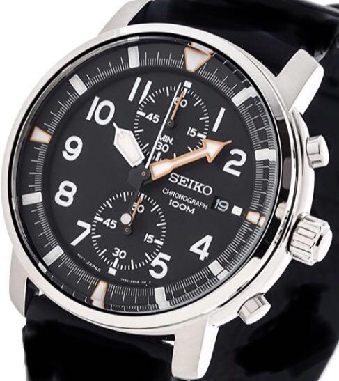Genuine SEIKO Mens SNN-225P2 Chrono Quartz Watch 100m Water Resistant  Sports and Dress With Upgraded Hirsch Rally Leather Strap and Date Magnifier,  Men's Fashion, Watches & Accessories, Watches on Carousell