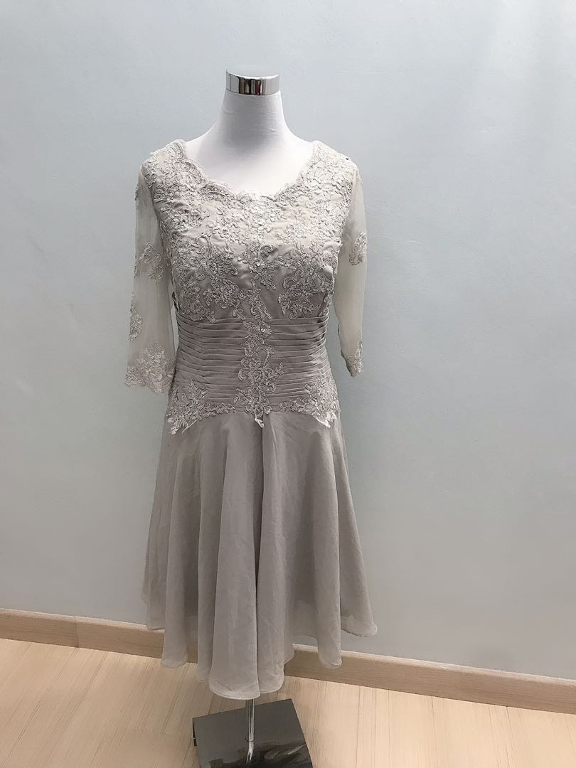 light grey cocktail dress