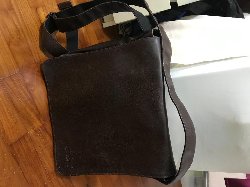 faux leather unisex sling bag