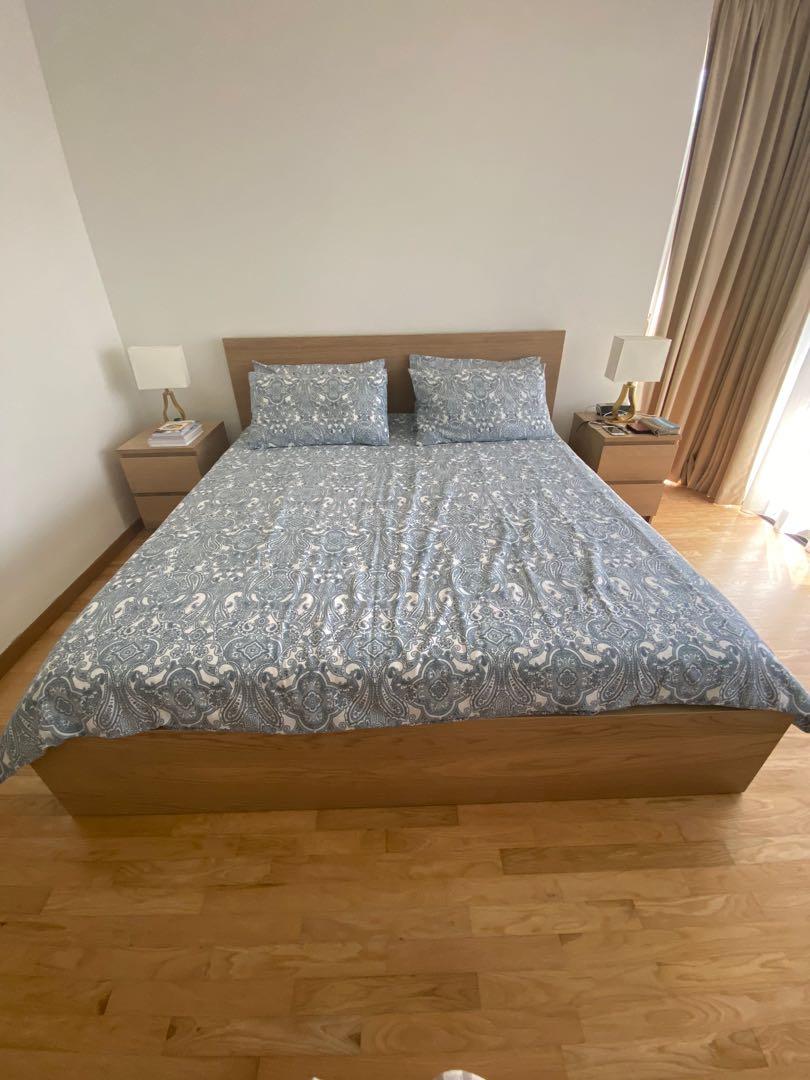 King Size (180 x 200) bed frame and slatted bed base, Furniture & Home