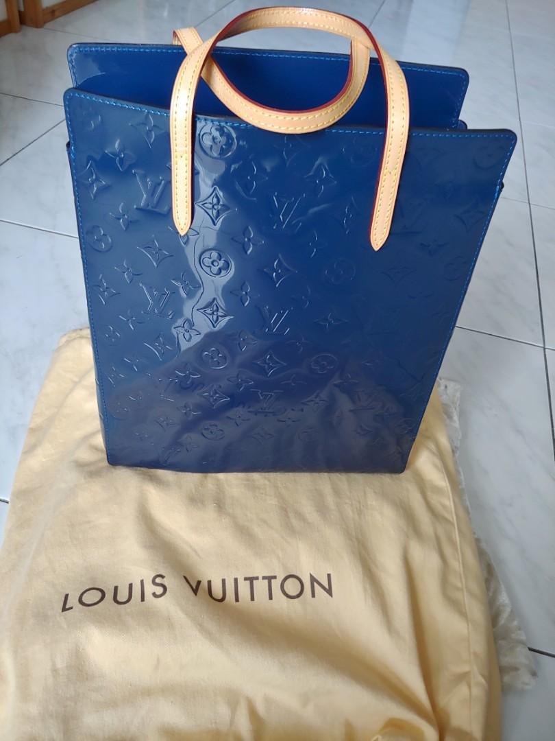 louis vuitton blue patent leather purse