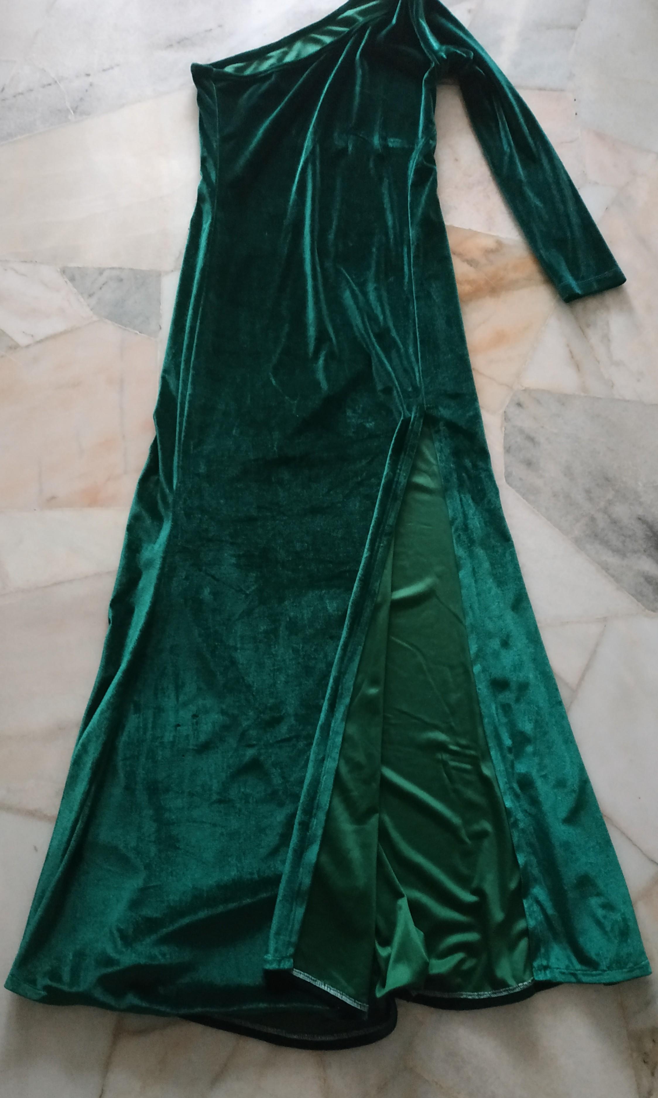 green colour maxi dress