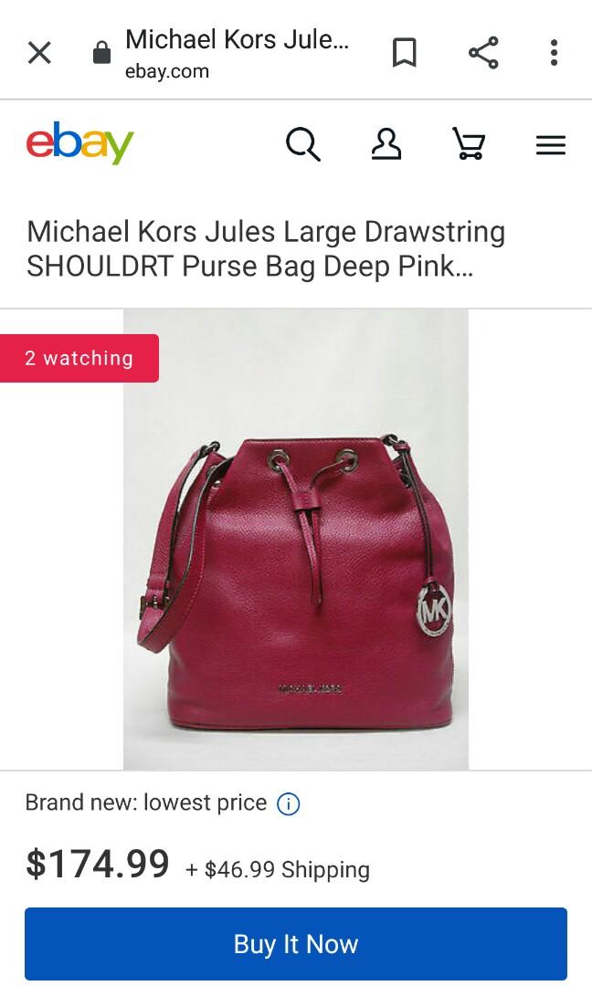 MICHAEL Michael Kors Jules Large Drawstring Bucket Bag - Fuschia in Pink