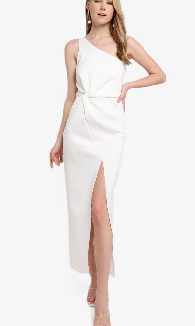 white scuba maxi dress