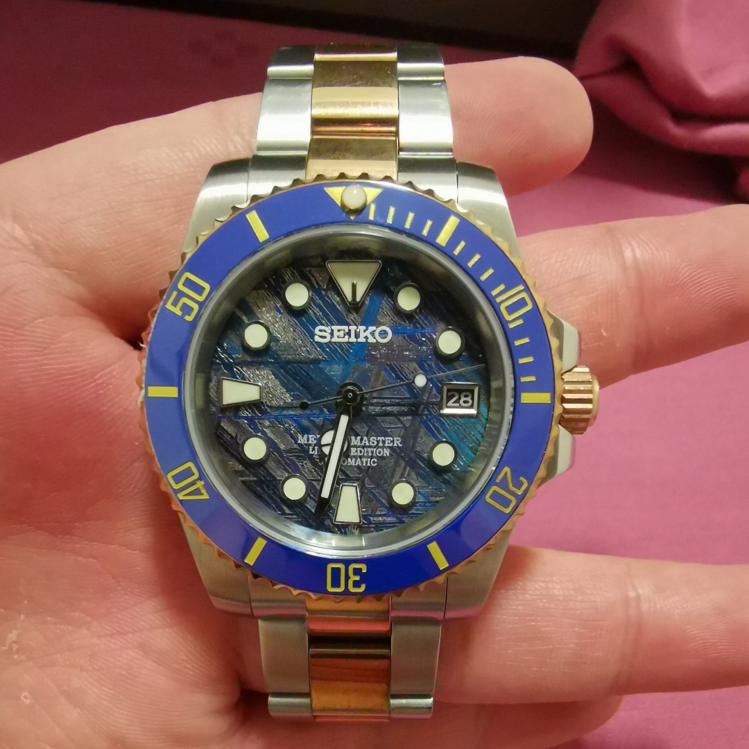 Modded Seiko Blue meteorite dial, Men's Fashion, Watches & Accessories,  Watches on Carousell