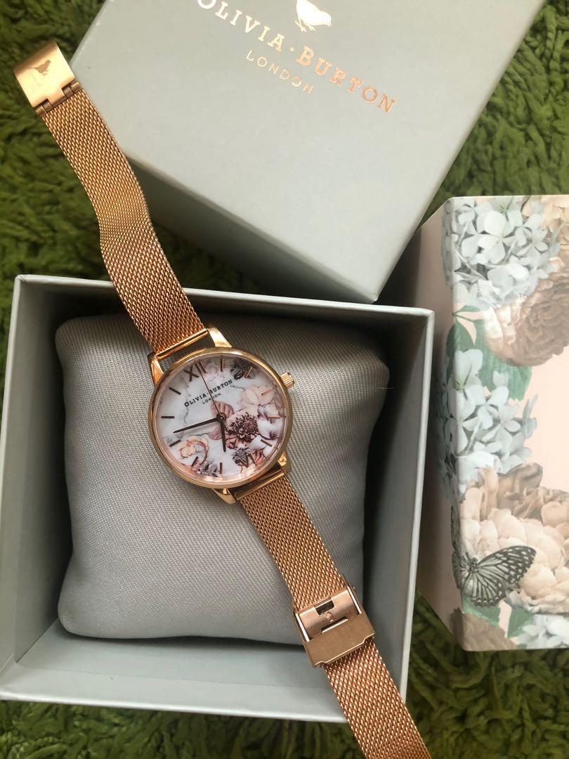 Olivia burton marble floral rose gold online